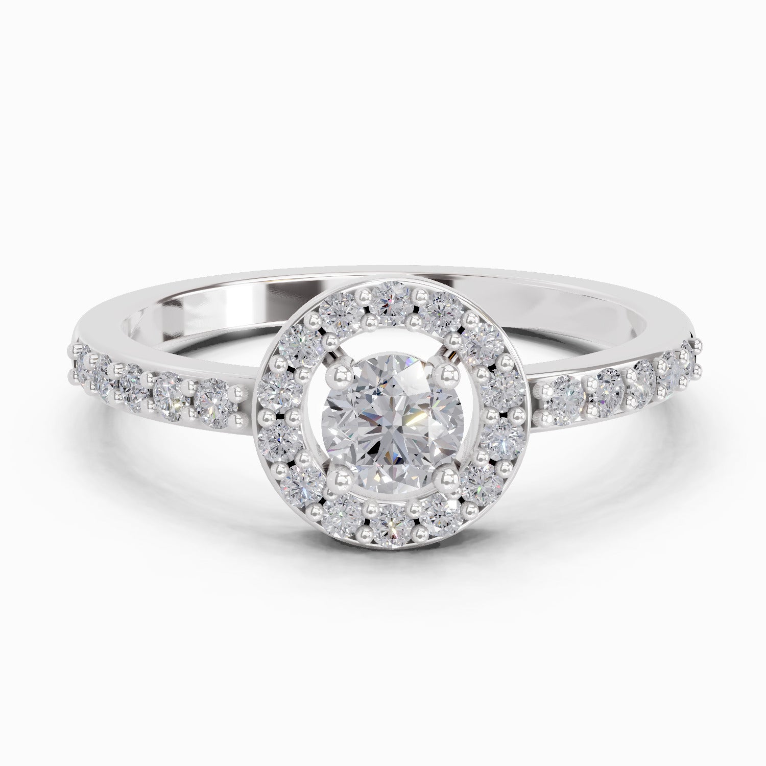 0.67 Carat Halo Diamond Engagement Ring
