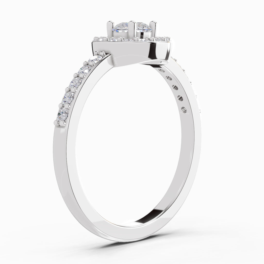 0.67 Carat Halo Diamond Engagement Ring