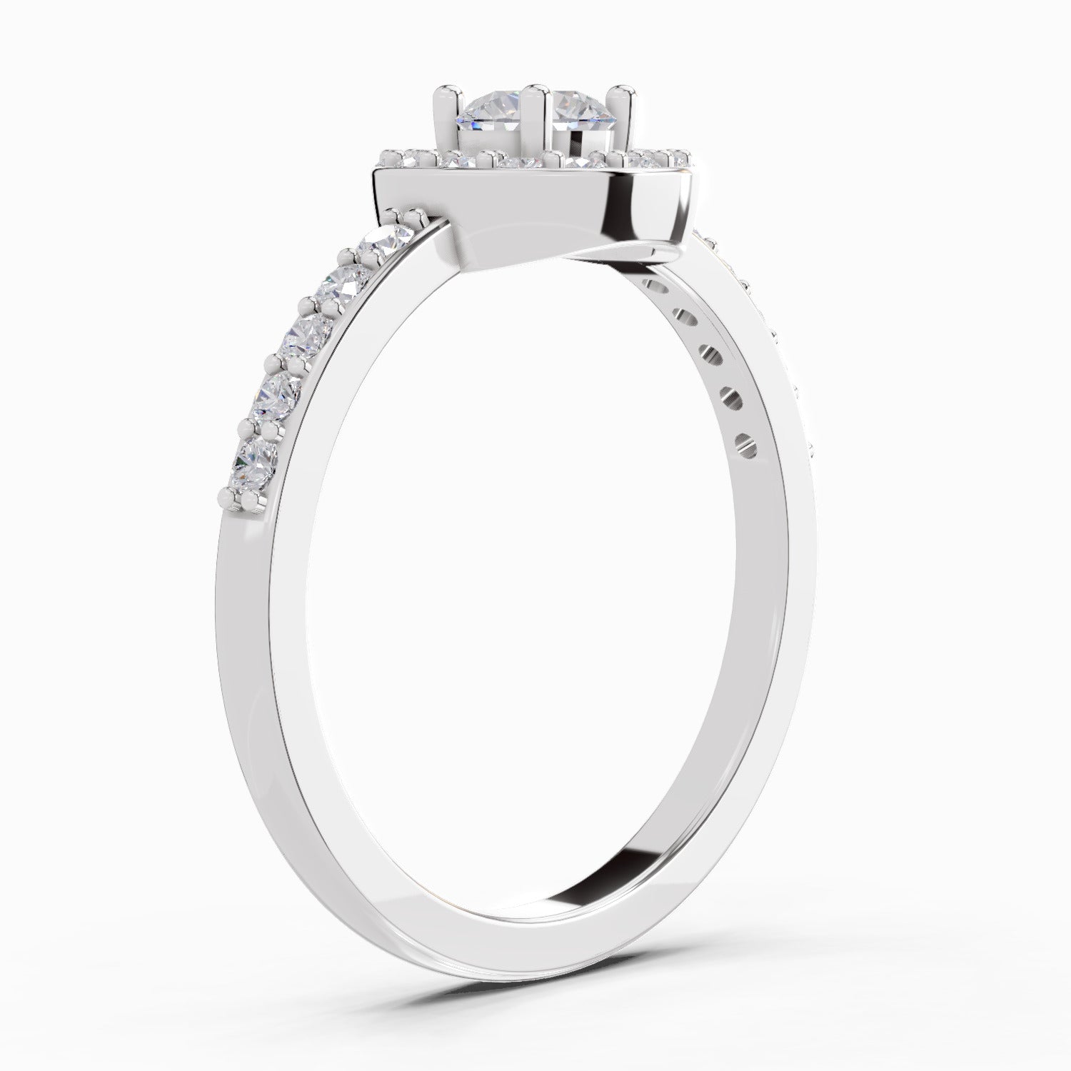0.67 Carat Halo Diamond Engagement Ring
