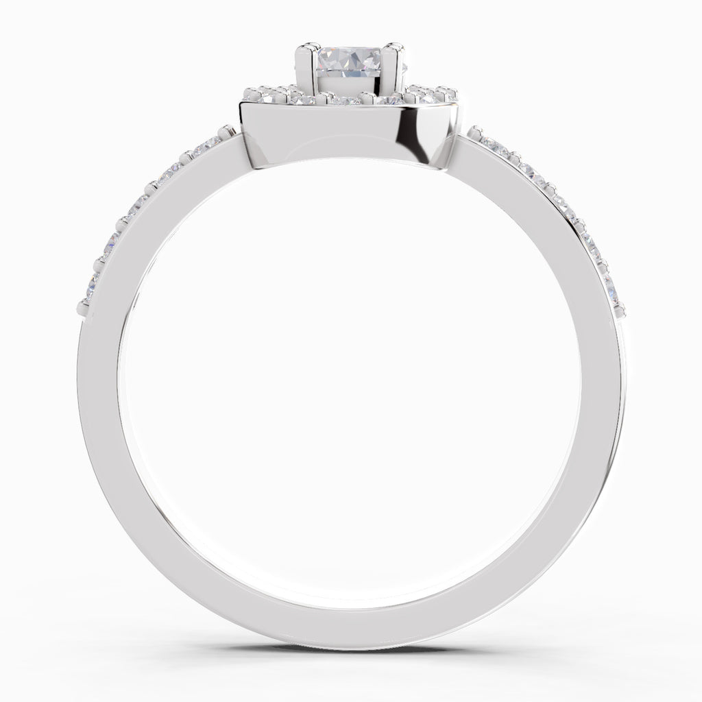 0.67 Carat Halo Diamond Engagement Ring
