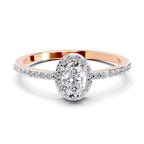 0.6 Carat Oval Shape Halo Engagement Ring