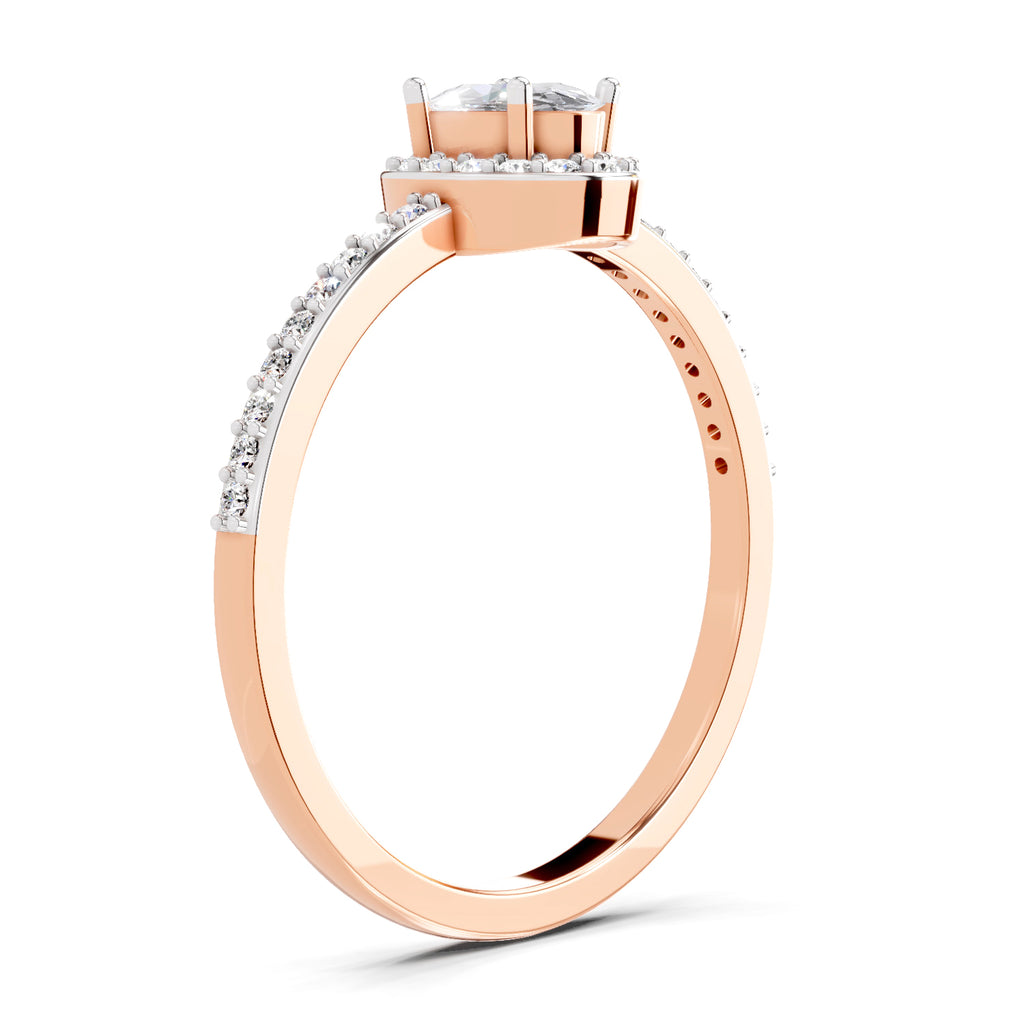 0.6 Carat Oval Shape Halo Engagement Ring