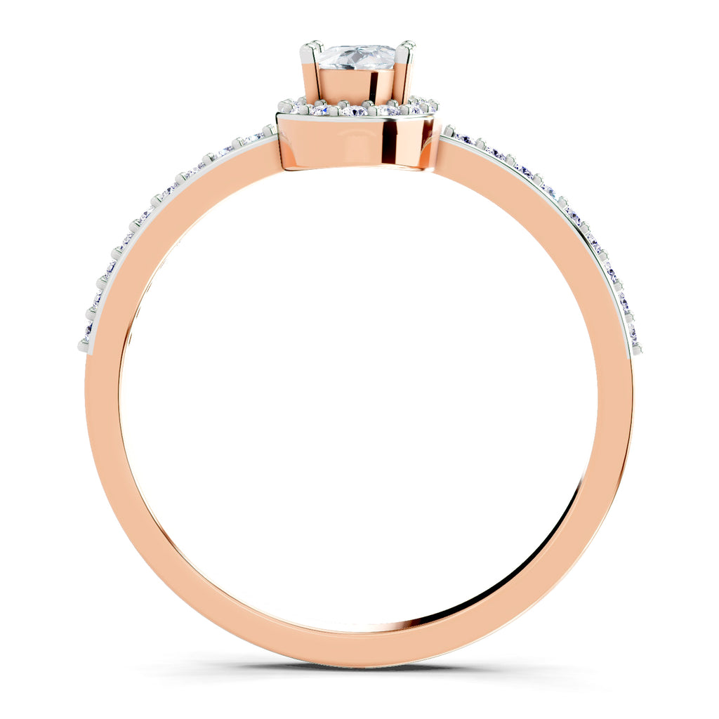 0.6 Carat Oval Shape Halo Engagement Ring
