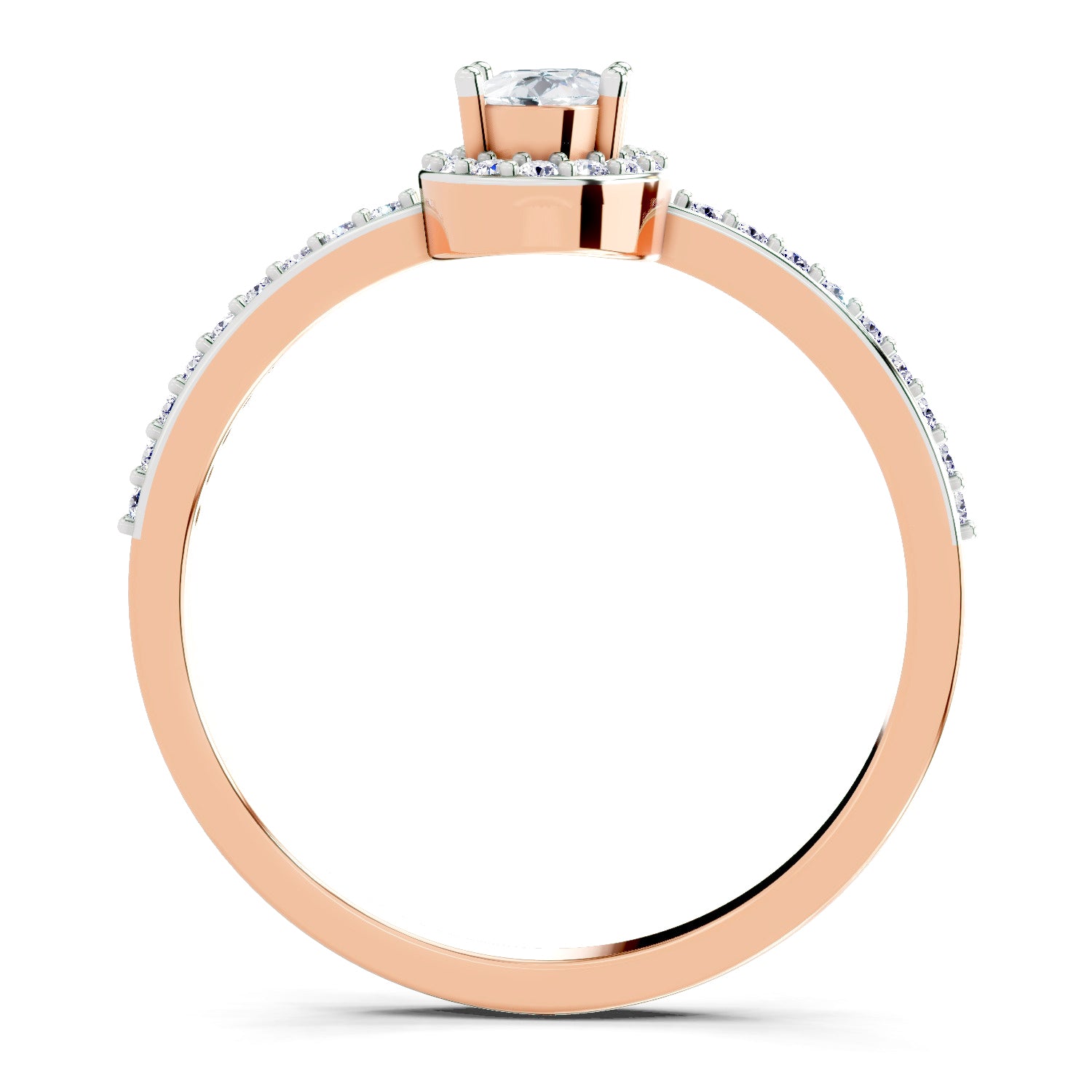 0.6 Carat Oval Shape Halo Engagement Ring