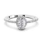 0.6 Carat Oval Shape Halo Engagement Ring