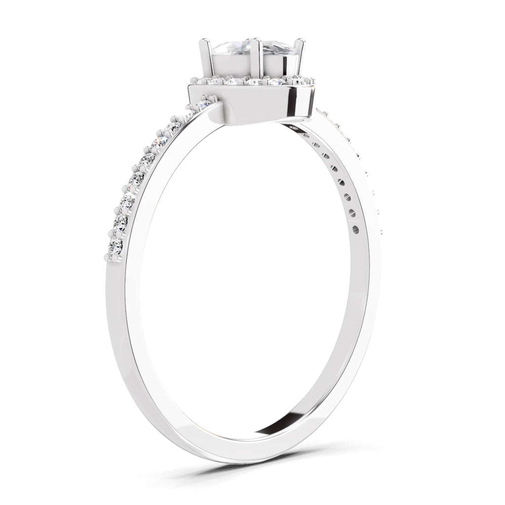 0.6 Carat Oval Shape Halo Engagement Ring
