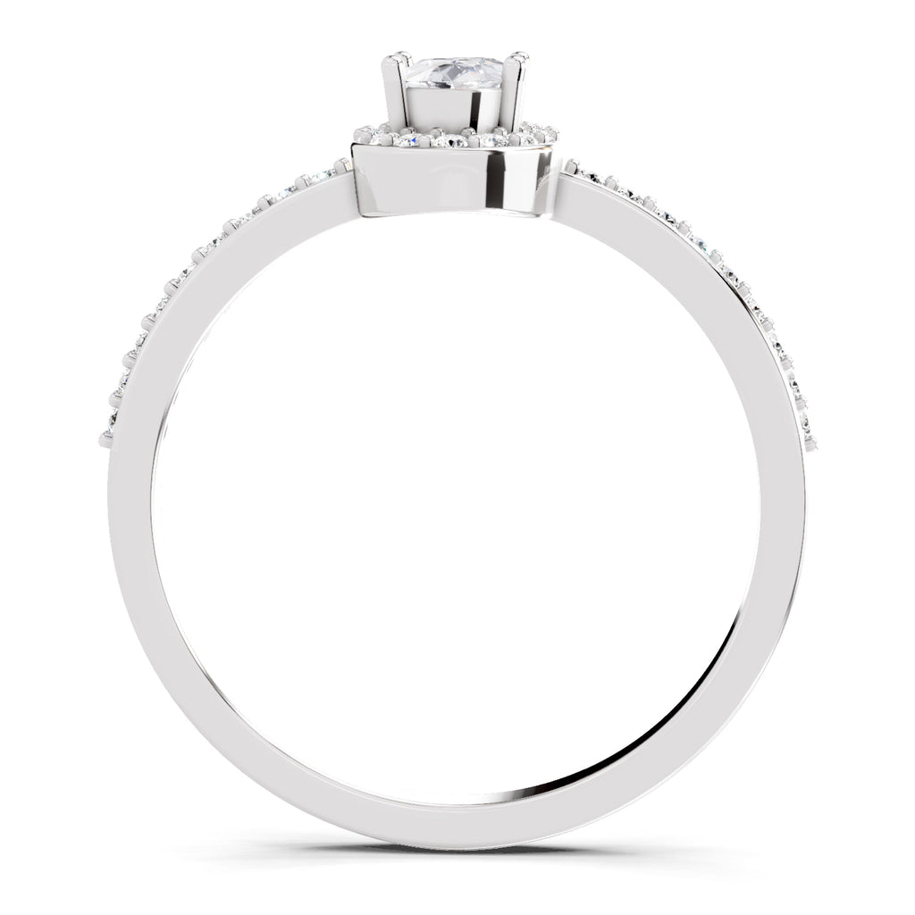 0.6 Carat Oval Shape Halo Engagement Ring