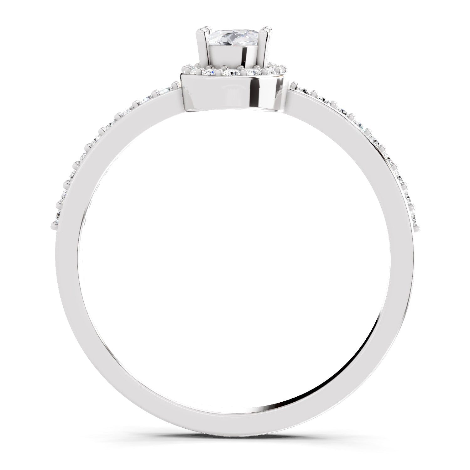 0.6 Carat Oval Shape Halo Engagement Ring