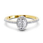 0.6 Carat Oval Shape Halo Engagement Ring