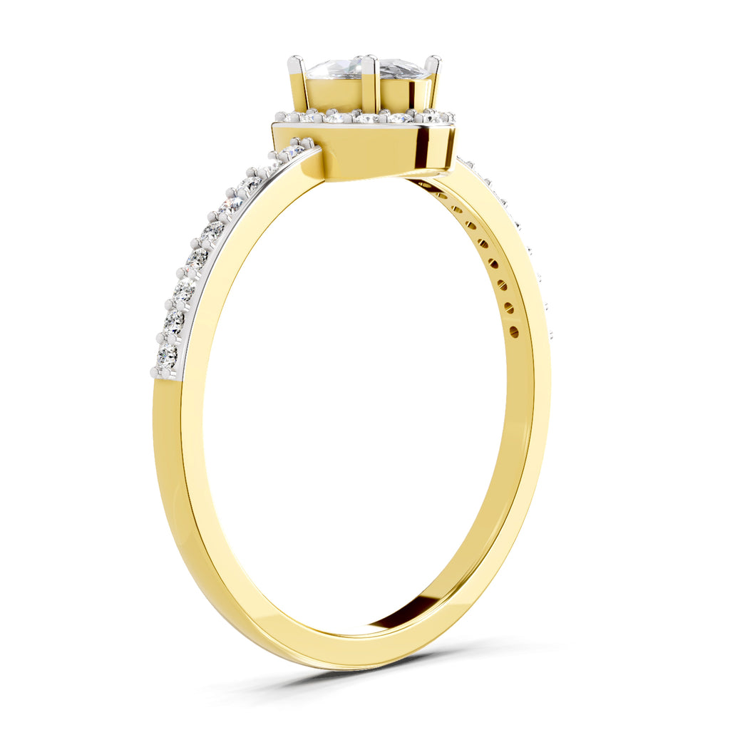 0.6 Carat Oval Shape Halo Engagement Ring