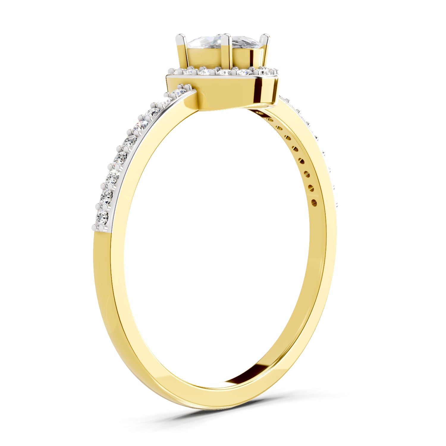 0.6 Carat Oval Shape Halo Engagement Ring