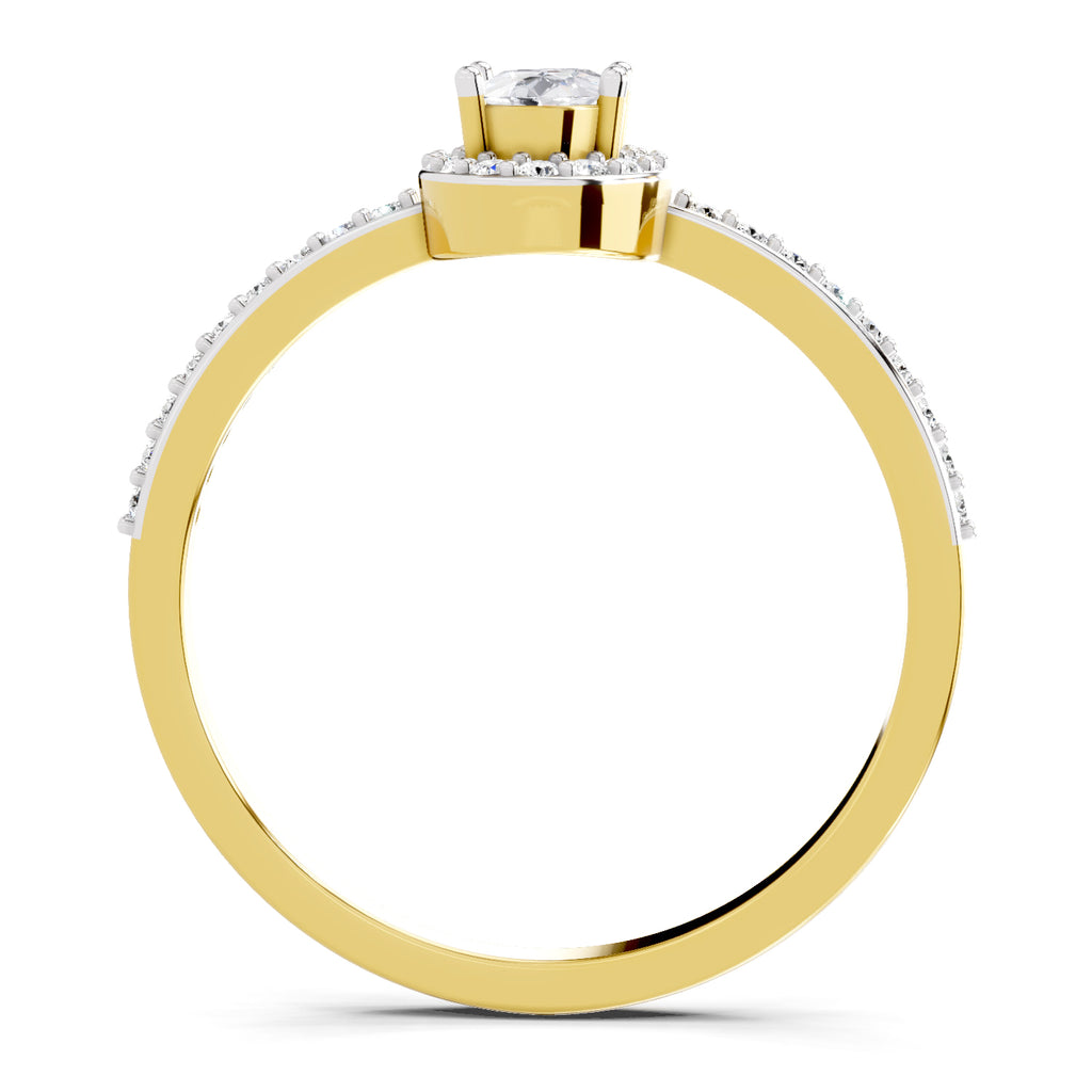 0.6 Carat Oval Shape Halo Engagement Ring