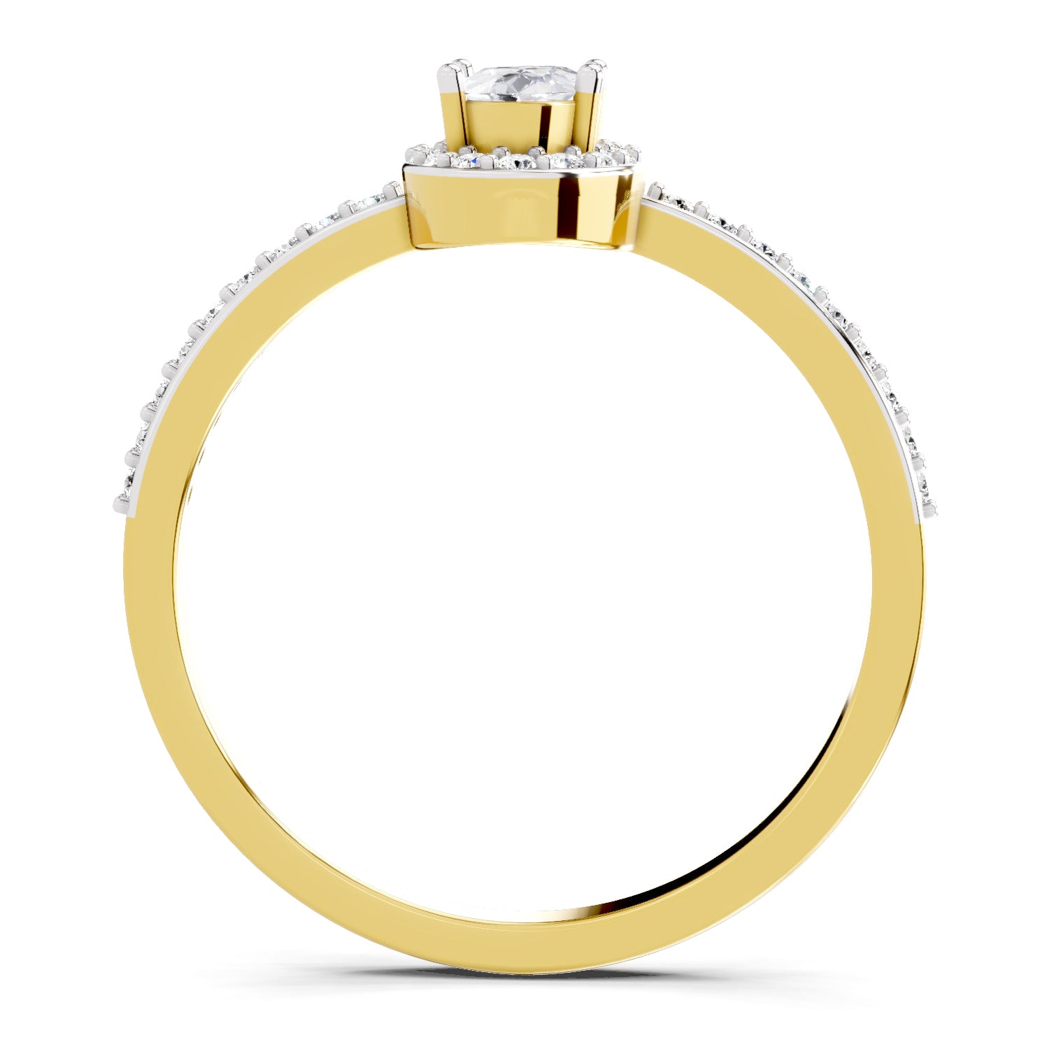 0.6 Carat Oval Shape Halo Engagement Ring