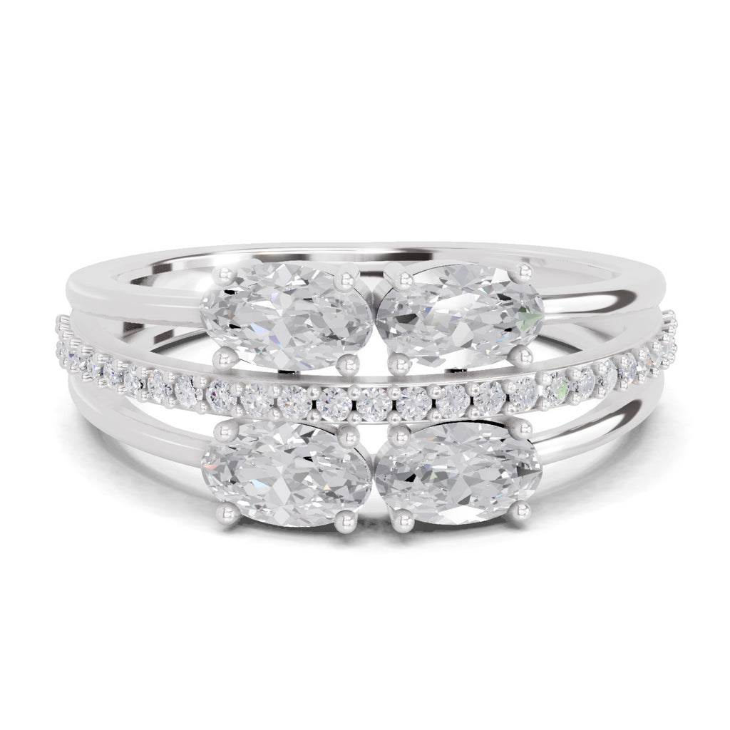 1.36 Carat Quadra Oval Engagement Ring