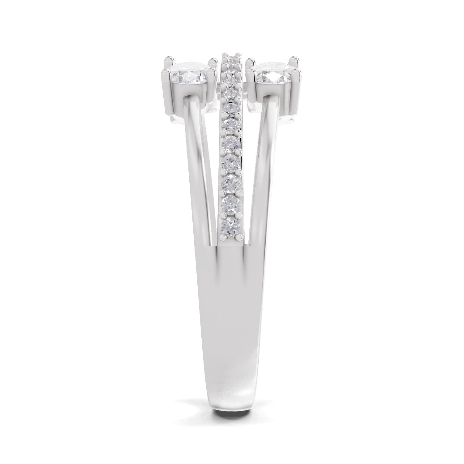1.36 Carat Quadra Oval Engagement Ring