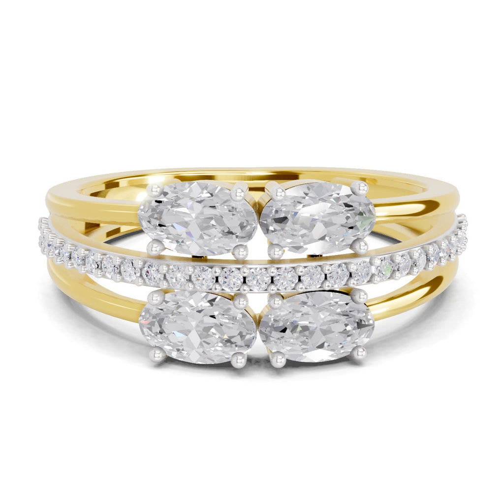 1.36 Carat Quadra Oval Engagement Ring