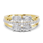 1.36 Carat Quadra Oval Engagement Ring