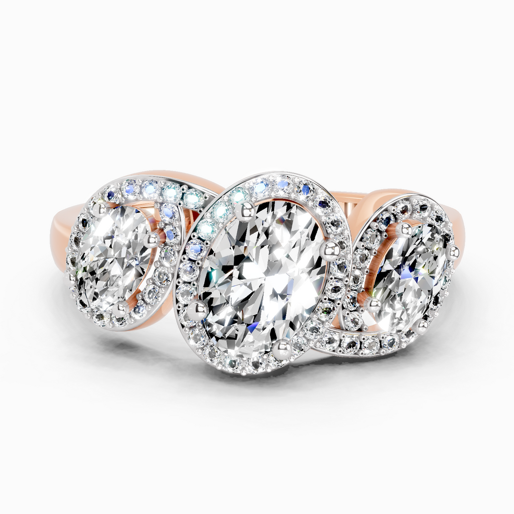 1.36 Carat Quadra Oval Engagement Ring