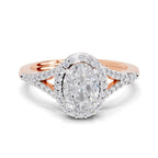 1.35 Carat Oval Shape Halo Engagement Ring