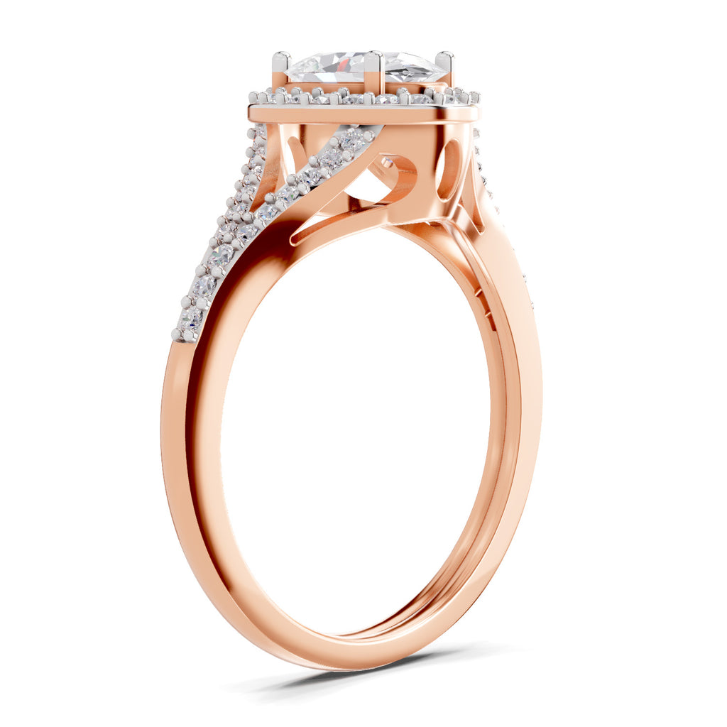 1.35 Carat Oval Shape Halo Engagement Ring