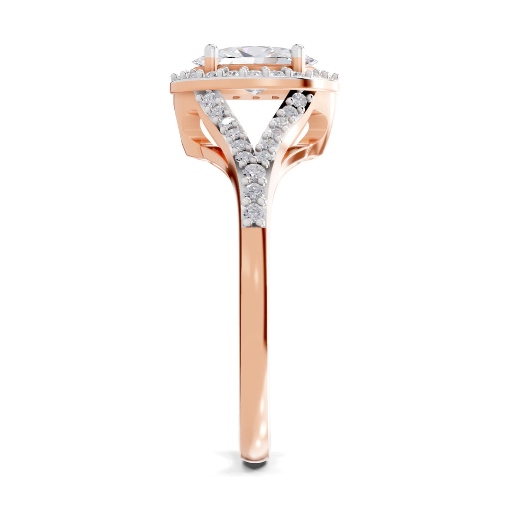 1.35 Carat Oval Shape Halo Engagement Ring