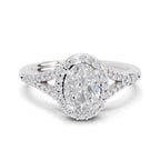 1.35 Carat Oval Shape Halo Engagement Ring