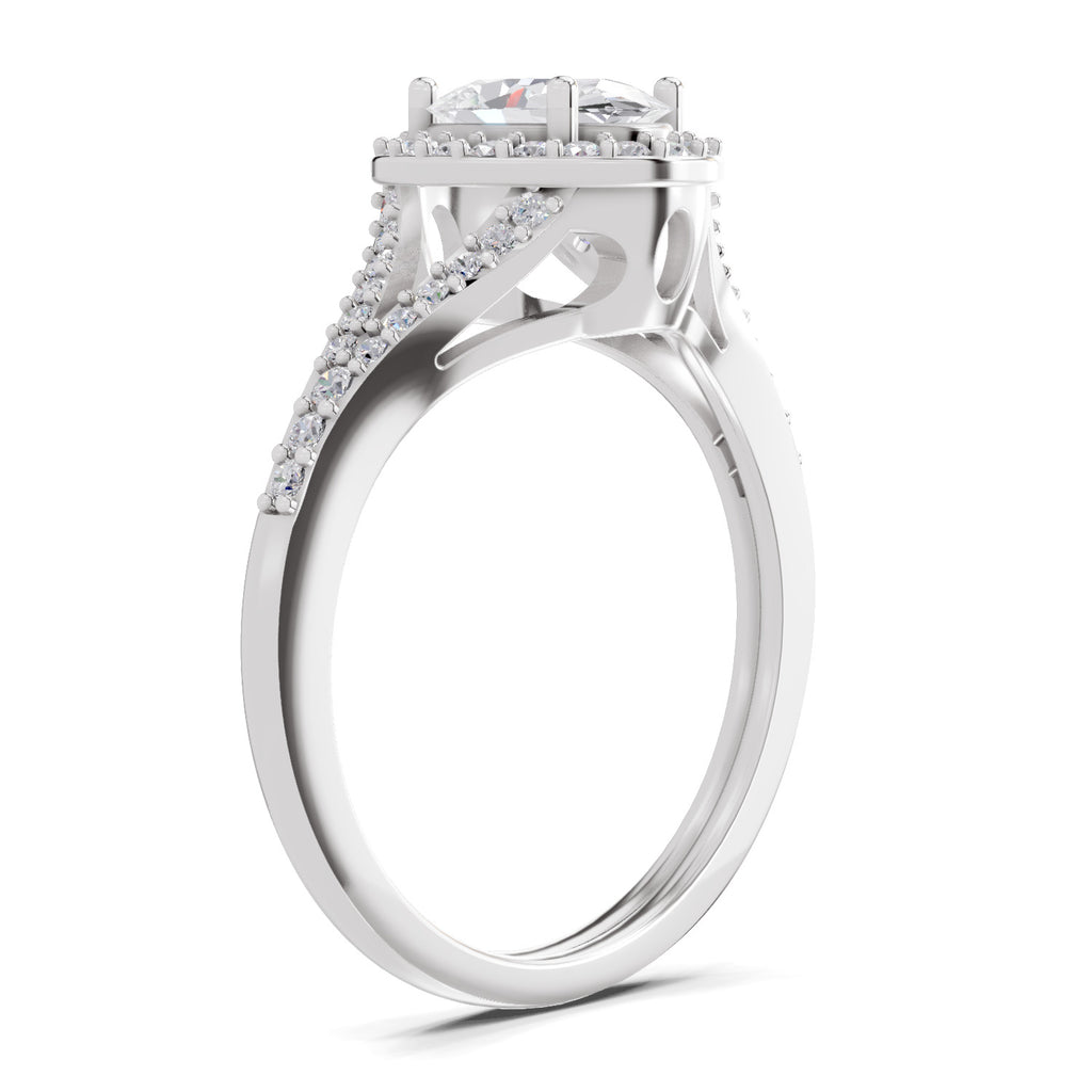 1.35 Carat Oval Shape Halo Engagement Ring