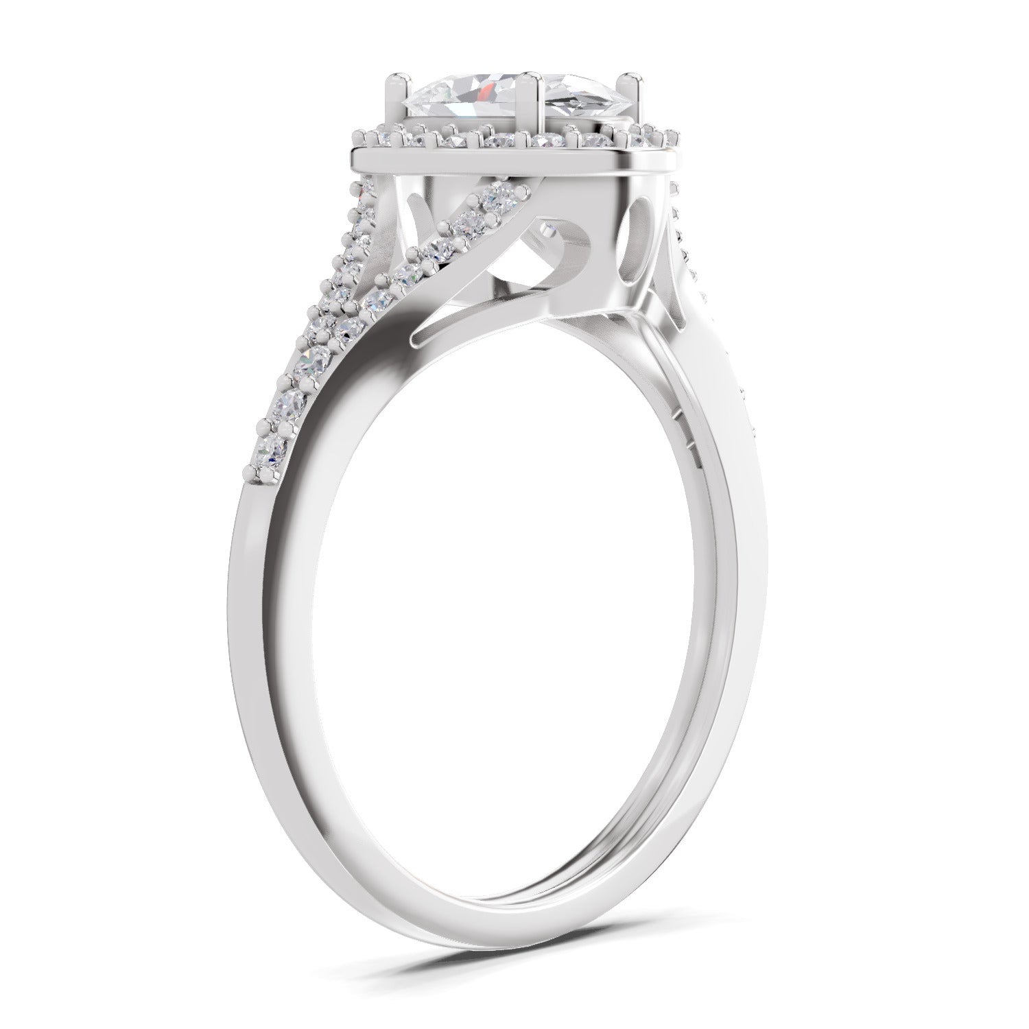 1.35 Carat Oval Shape Halo Engagement Ring
