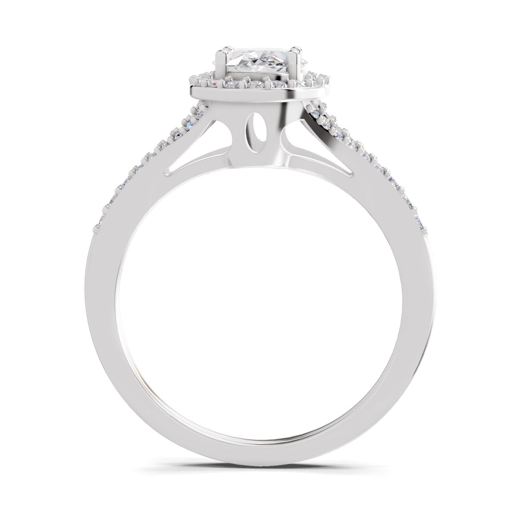 1.35 Carat Oval Shape Halo Engagement Ring