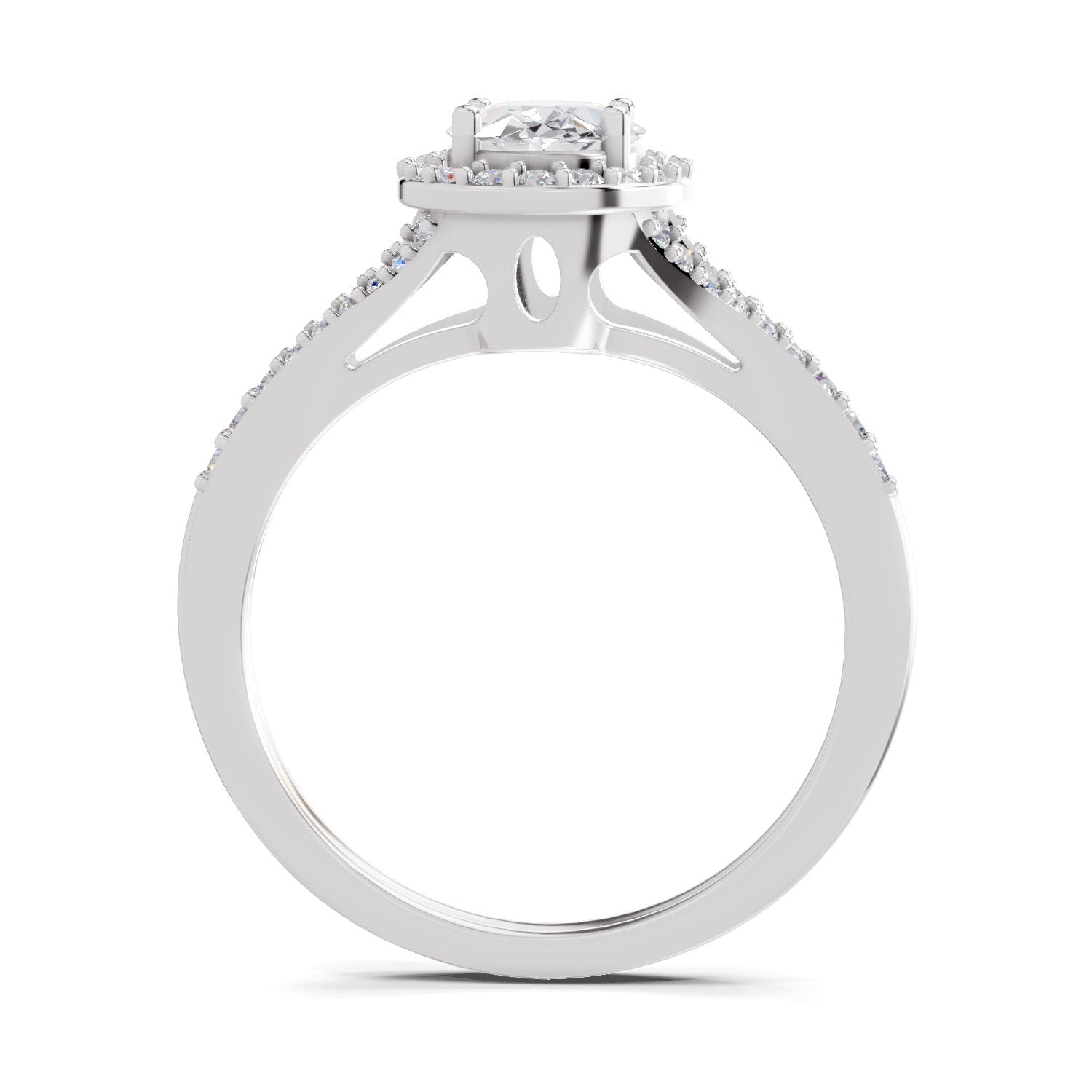 1.35 Carat Oval Shape Halo Engagement Ring
