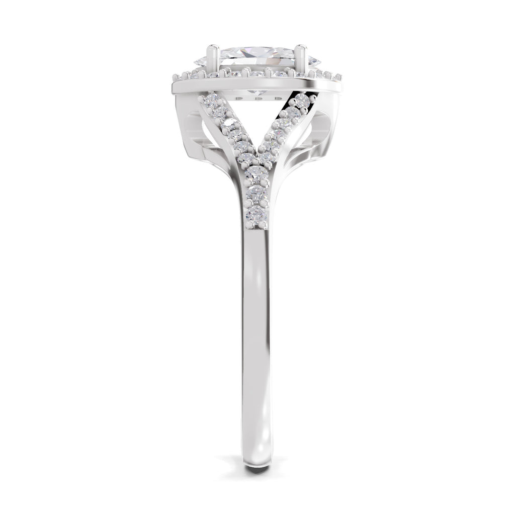 1.35 Carat Oval Shape Halo Engagement Ring