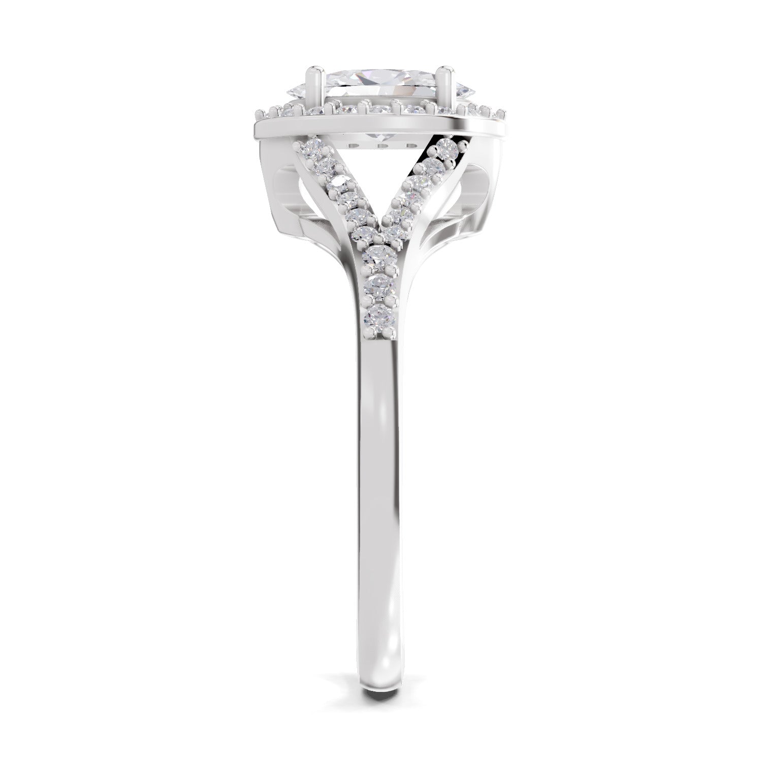 1.35 Carat Oval Shape Halo Engagement Ring