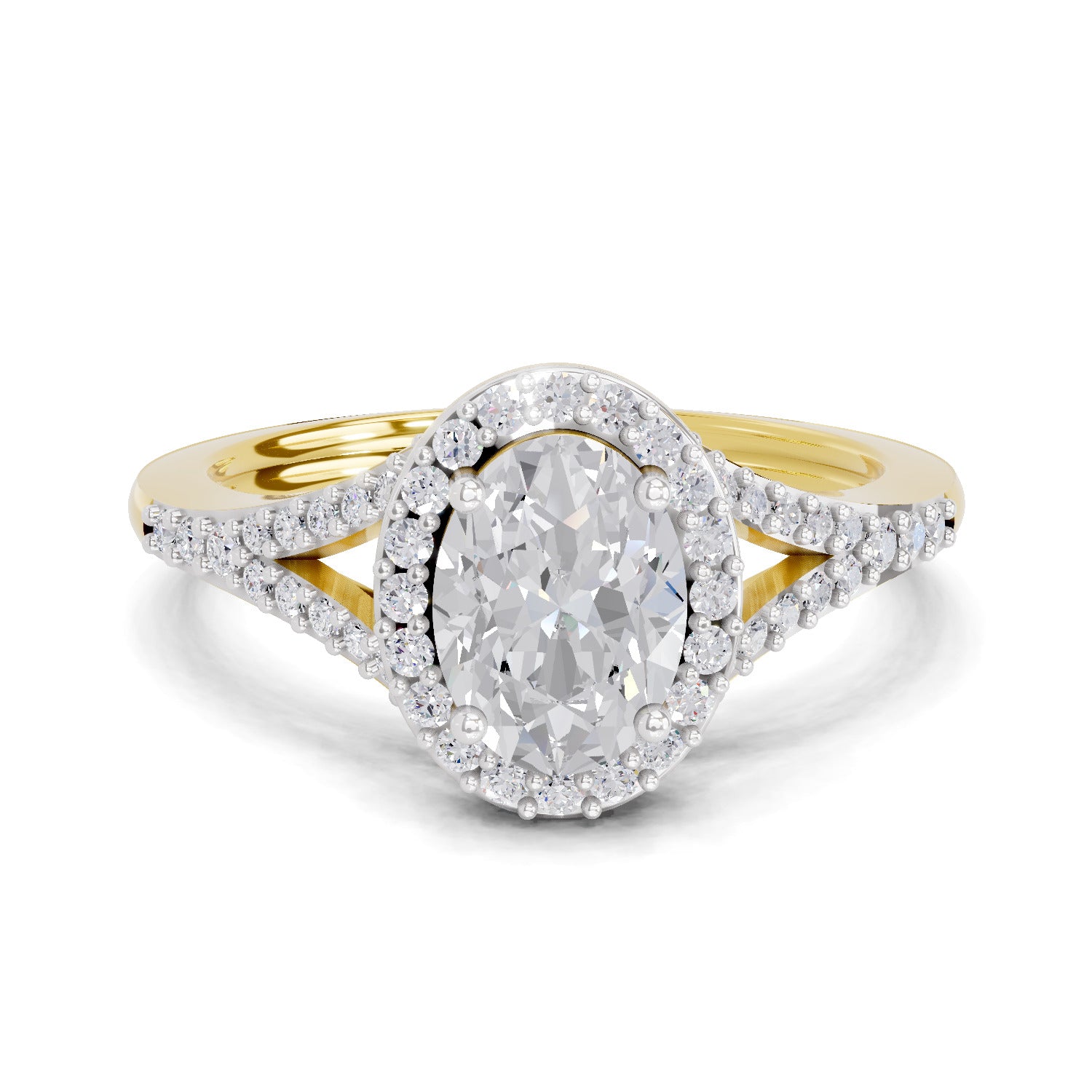 1.35 Carat Oval Shape Halo Engagement Ring