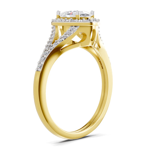 Brilliant Oval Halo Diamond Engagement Ring