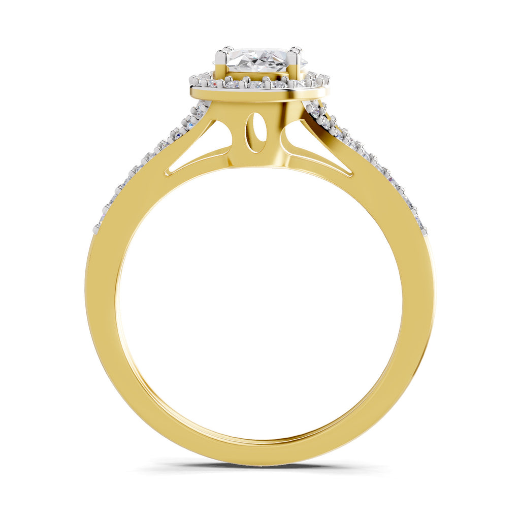1.35 Carat Oval Shape Halo Engagement Ring