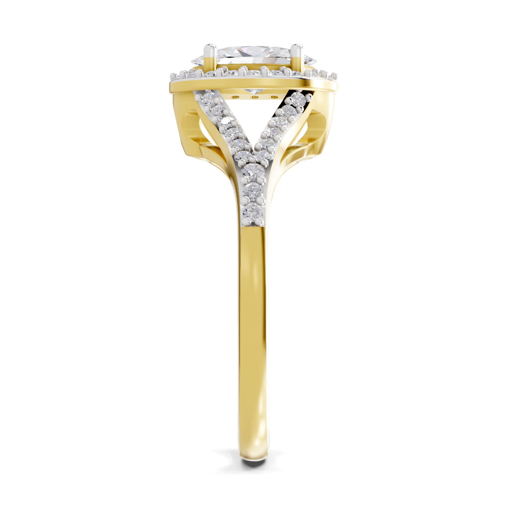 1.35 Carat Oval Shape Halo Engagement Ring