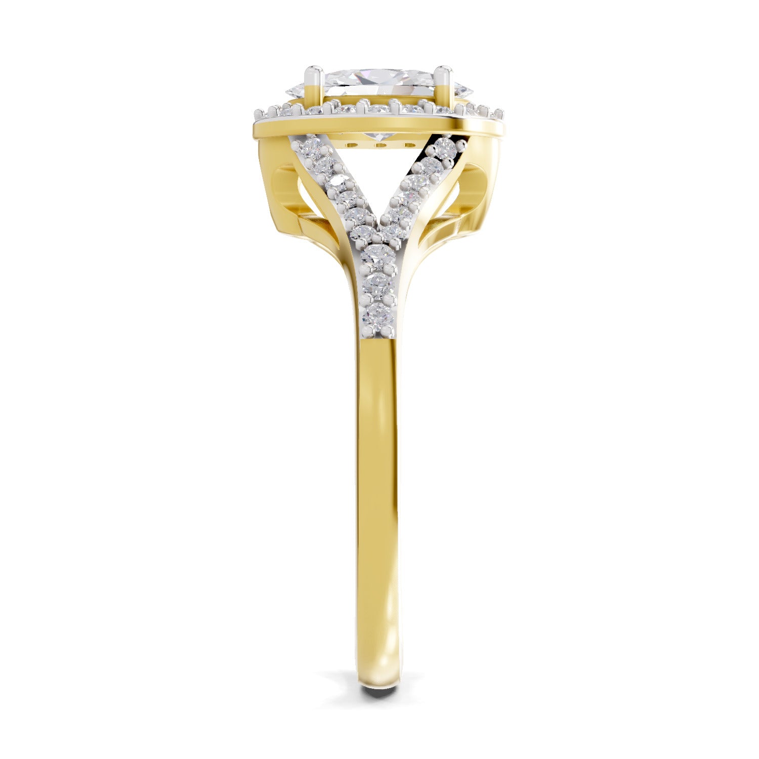 1.35 Carat Oval Shape Halo Engagement Ring