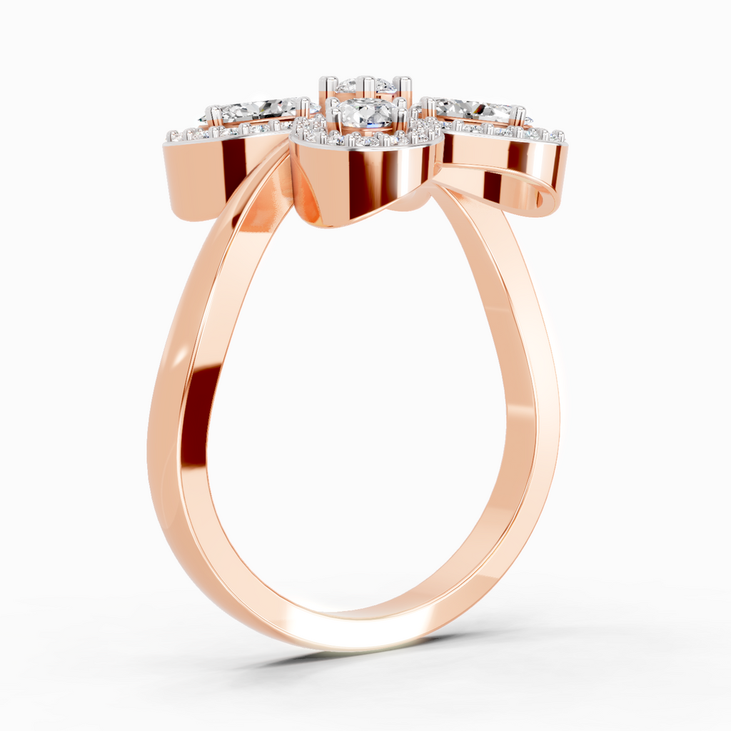 1.72 Carat Oval Flower Ring