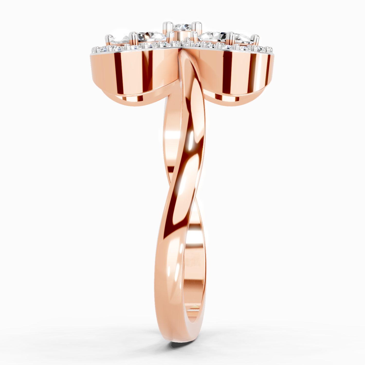 1.72 Carat Oval Flower Ring