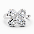 1.72 Carat Oval Flower Ring
