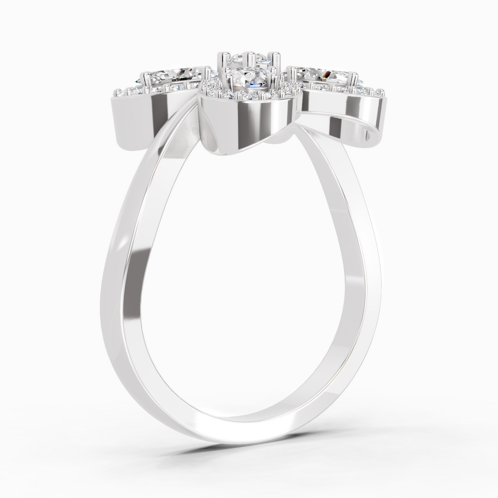 1.72 Carat Oval Flower Ring