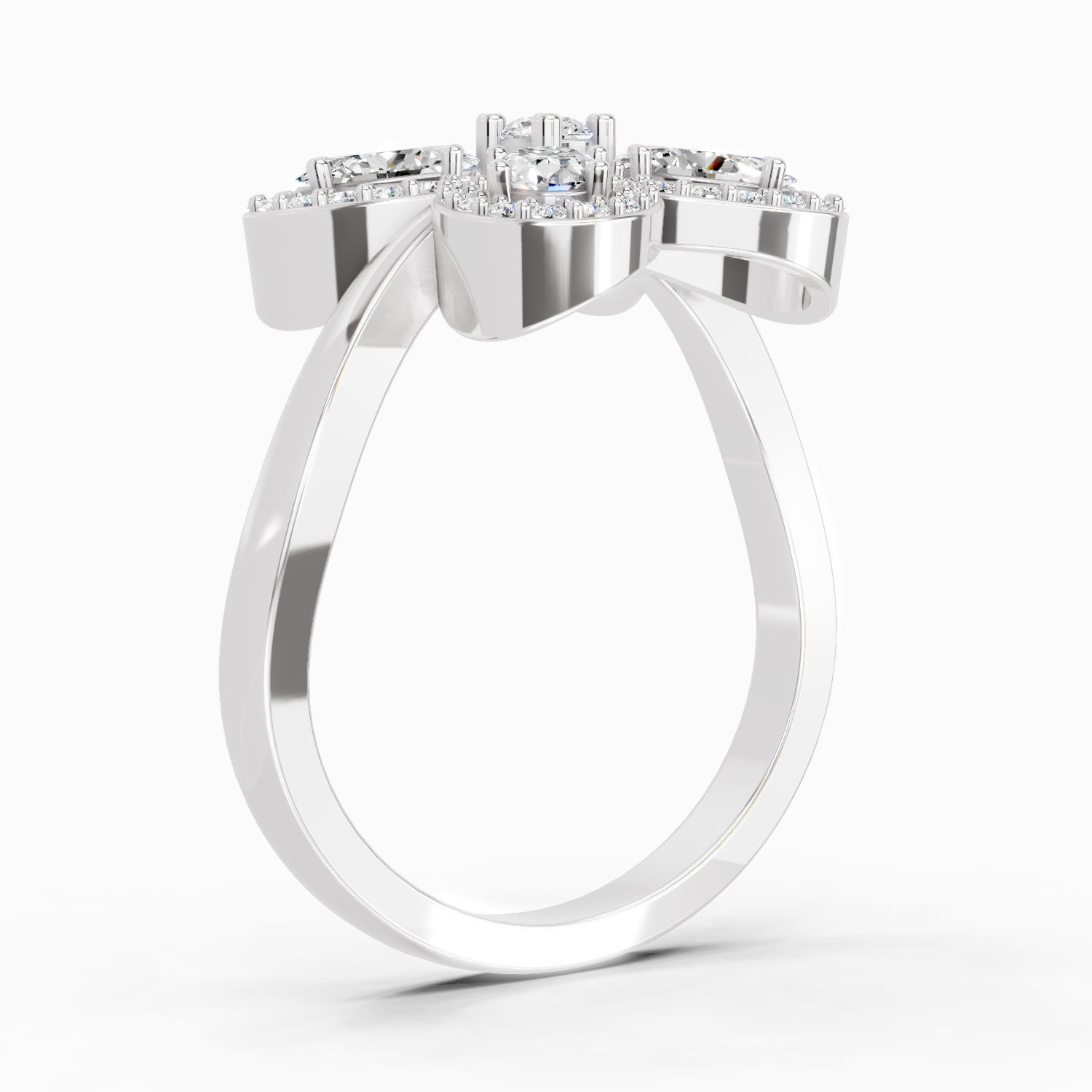 1.72 Carat Oval Flower Ring