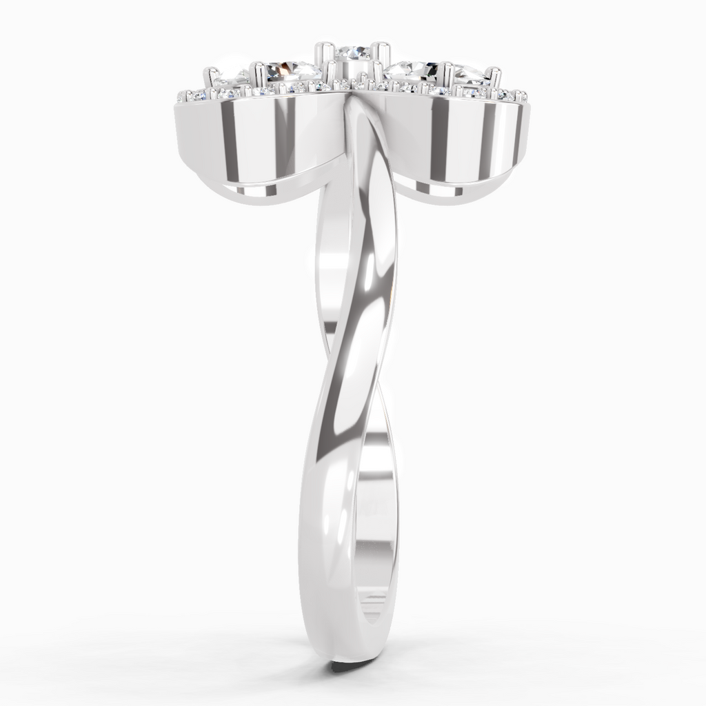 1.72 Carat Oval Flower Ring