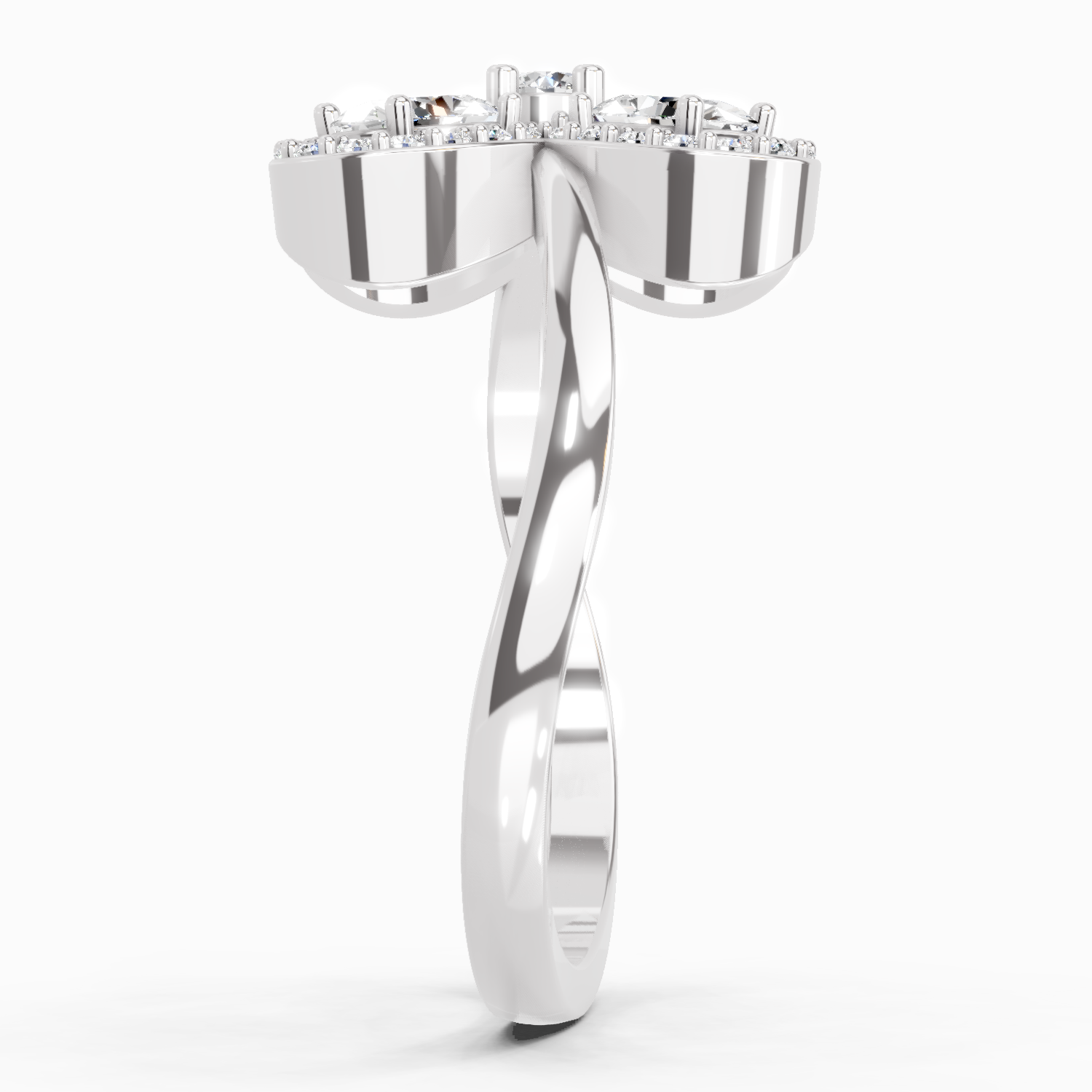 1.72 Carat Oval Flower Ring