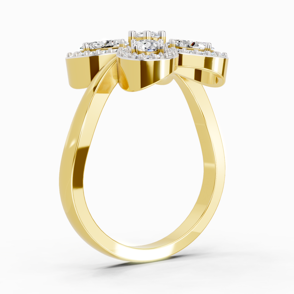 1.72 Carat Oval Flower Ring