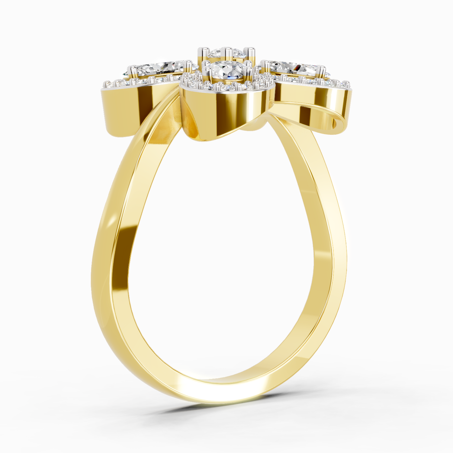 1.72 Carat Oval Flower Ring