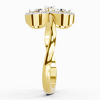 1.72 Carat Oval Flower Ring