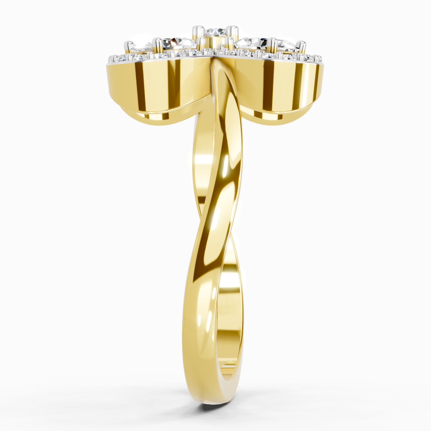 1.72 Carat Oval Flower Ring