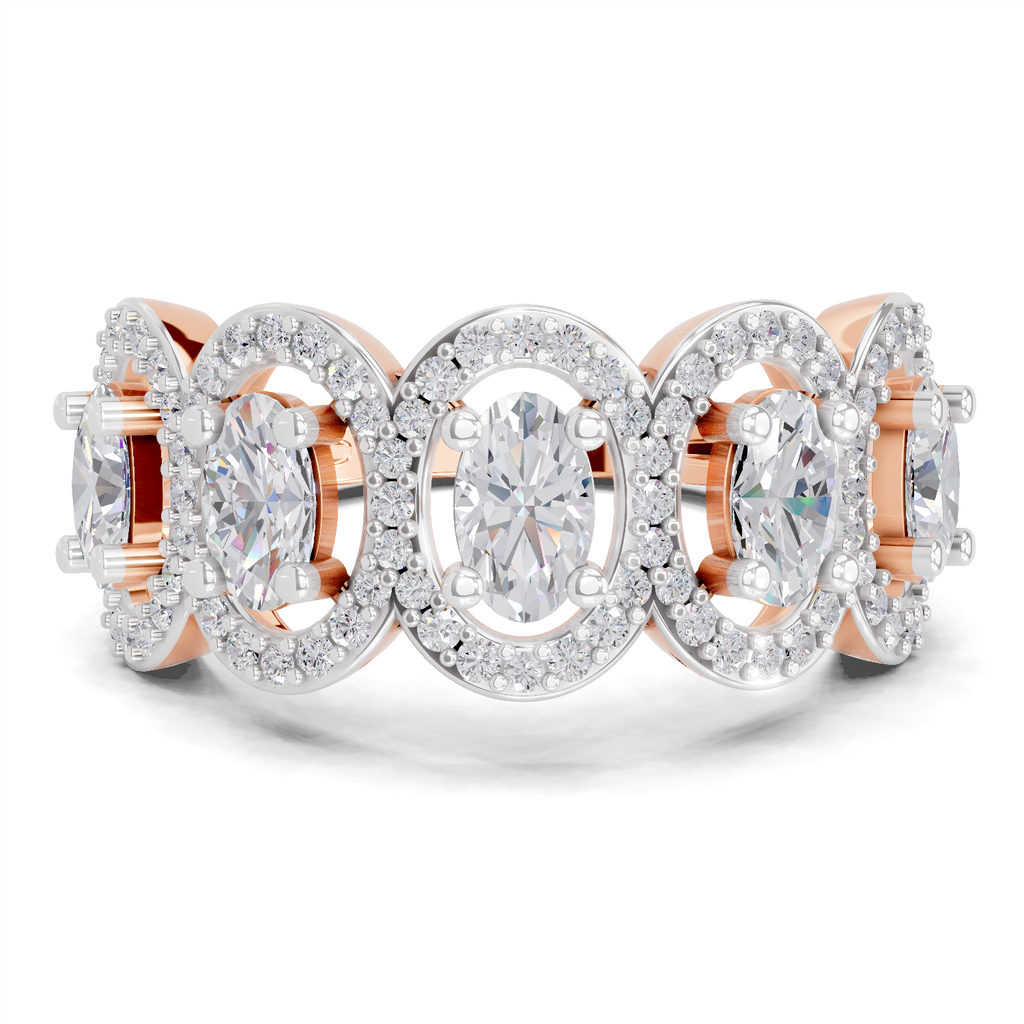 1.72 Carat Oval Flower Ring