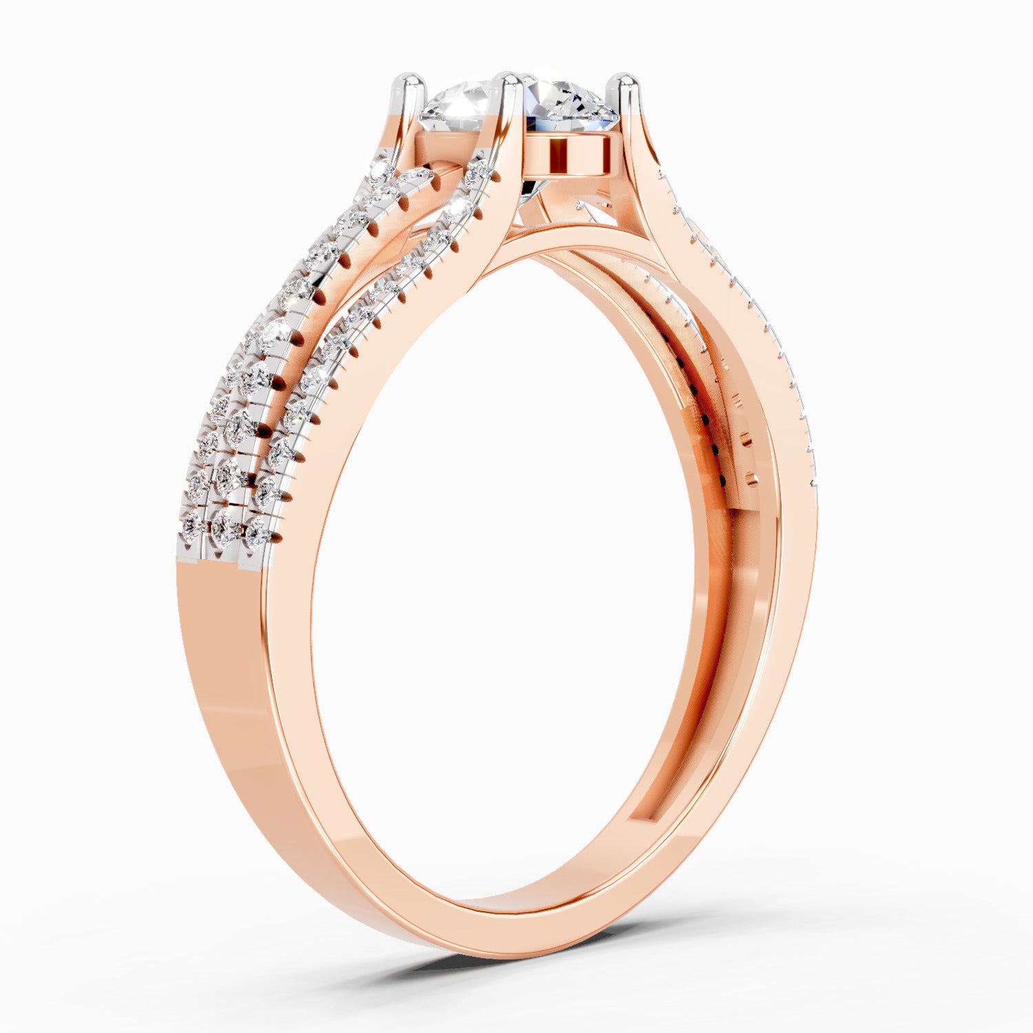 1.15 Carat Round Split Shank Ring